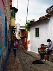 Brightly colored walls in La Candeleria