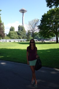 A hungover me in front of the Space Needle